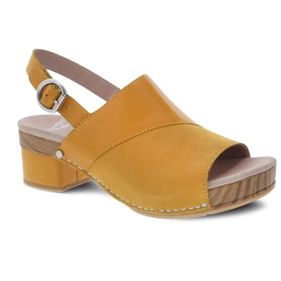 Dansko Madalyn Leather Heel Slingbacks Mango (yellow) Size EU 41 (US 10.5 - 11) - Picture 4 of 14